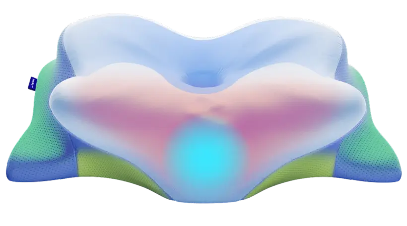 Derila Ergo Pillow five ergonomic support zones diagram